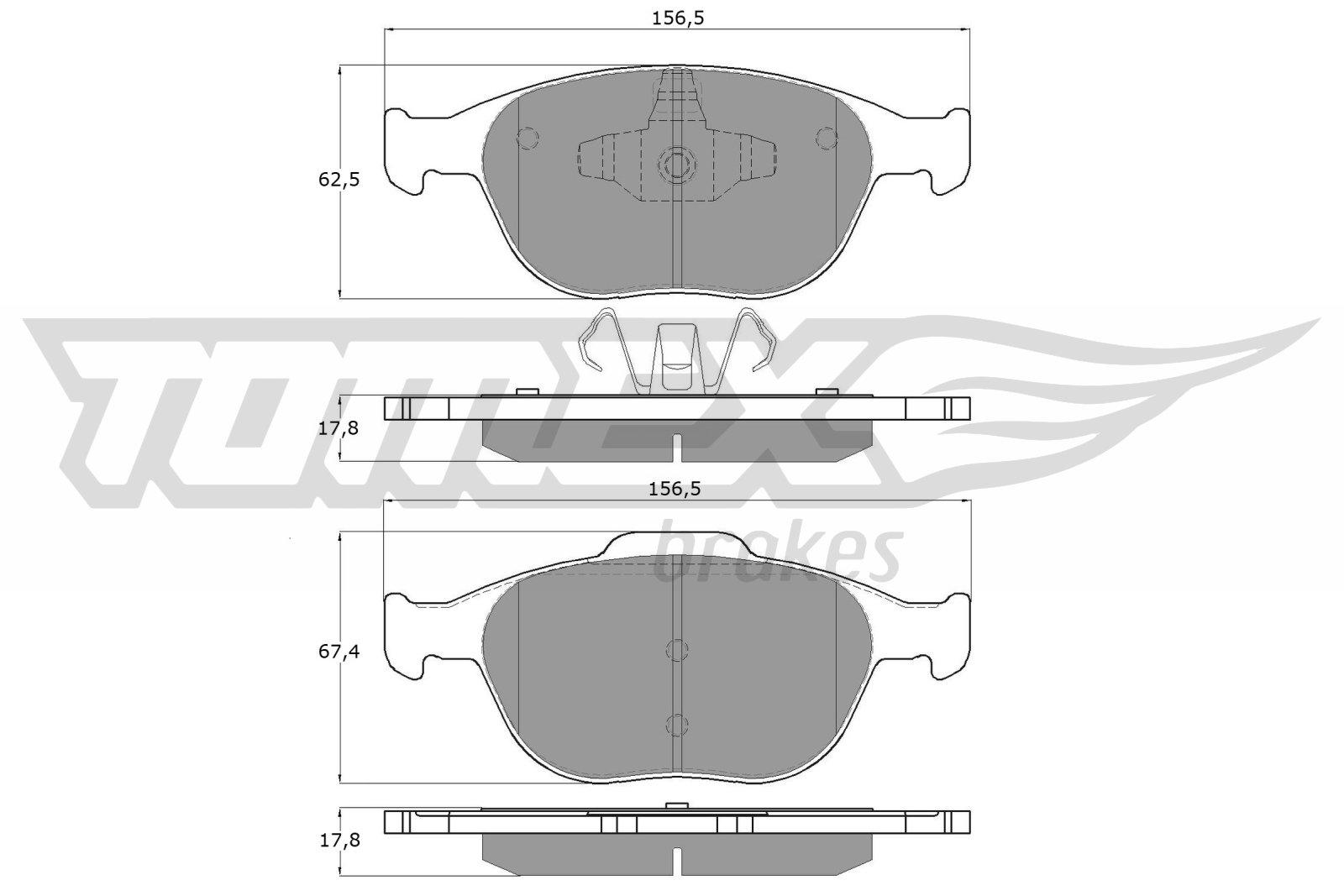 Sada brzdových platničiek kotúčovej brzdy TOMEX Brakes